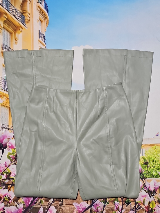 We The Free Pants - We The Free High Waist Faux Leather Green Flare‎ Pants Size 31